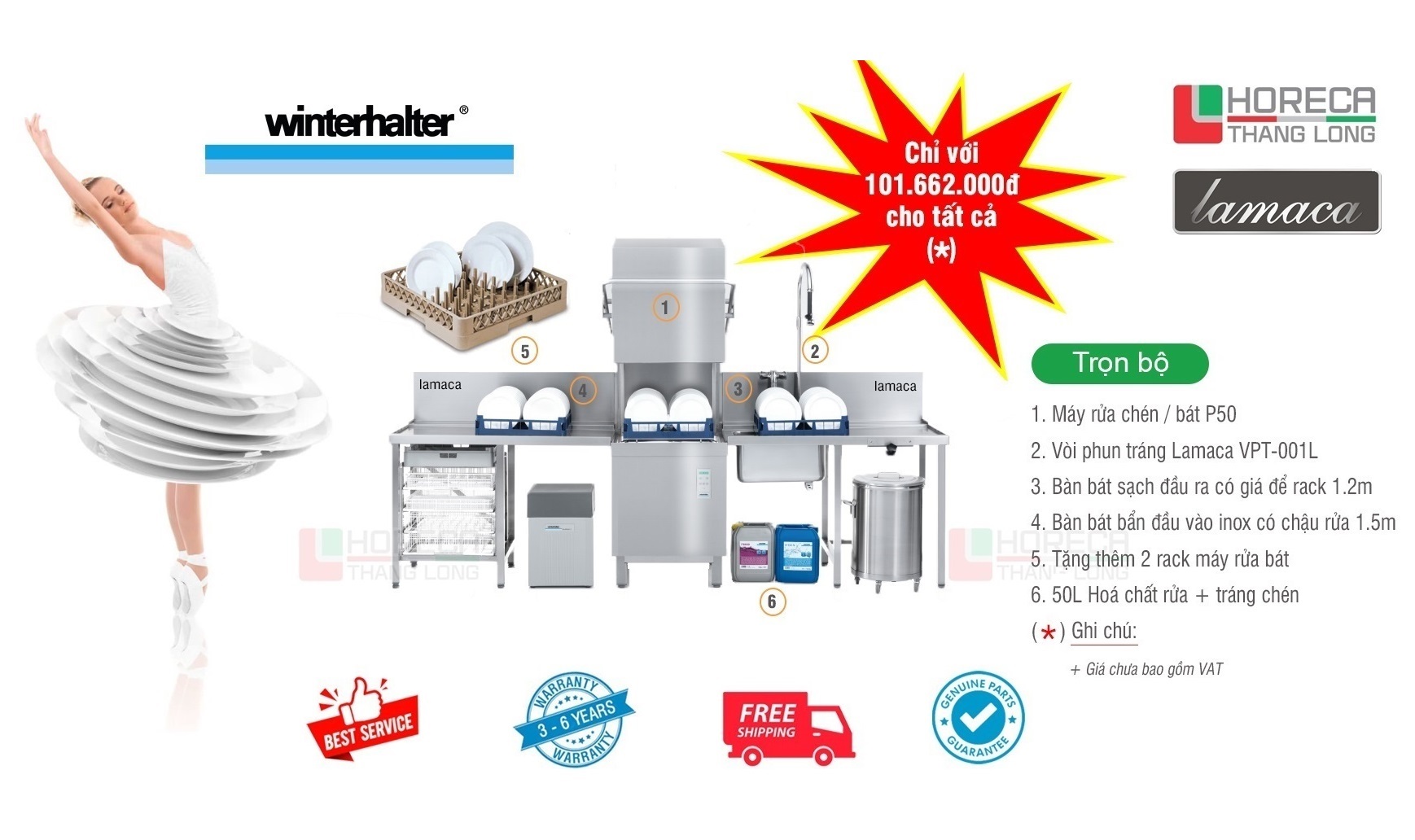 Giá bán máy rửa chén p50 winterhalter
